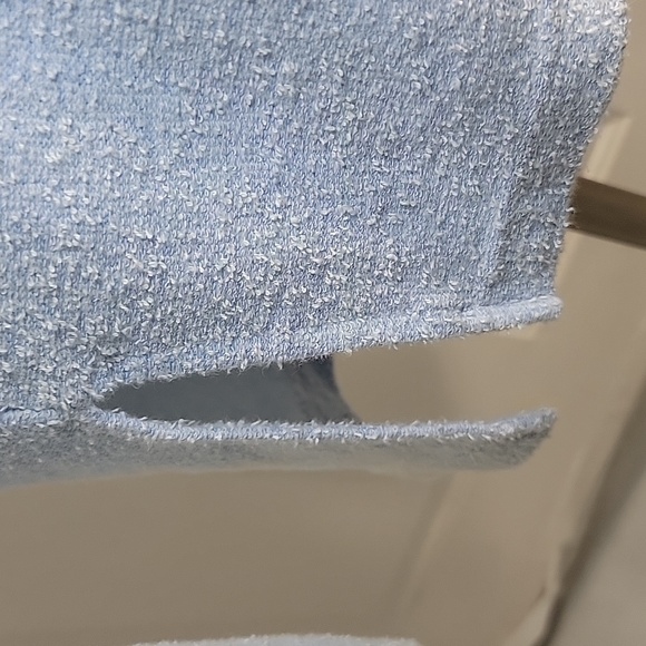 Victoria's Secret Tie Front Terry Cloth Pullover Varsity Light blue X small - Picture 3 of 9